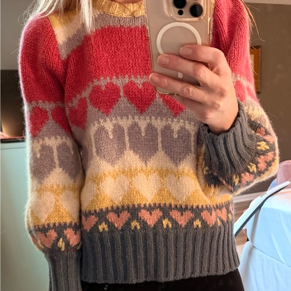 LoveShackFancy Sweaters - LoveShackFancy Shirelle Alpaca blend heart sweater